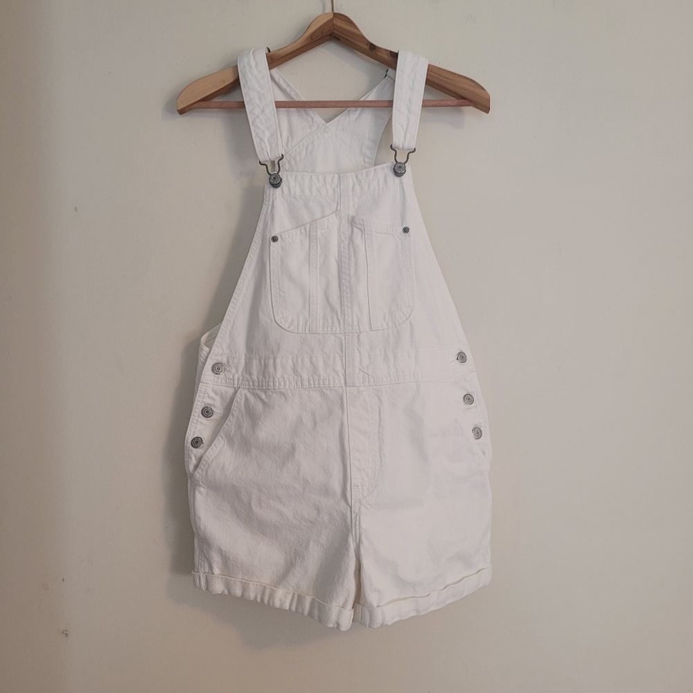 Old Navy White Overall Shorts Women's